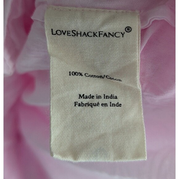 LoveShackFancy Natasha Heritage Mini Dress Women's Size Medium Peony Pink Dress - Picture 6 of 9